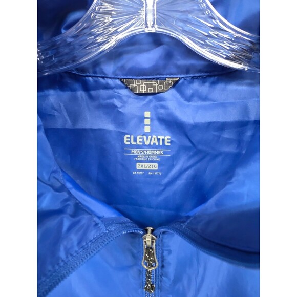 Elevate Mens Blue Long Sleeve Pockets Hooded Full Zip Windbreaker Jacket Sz XXL - Picture 2 of 7